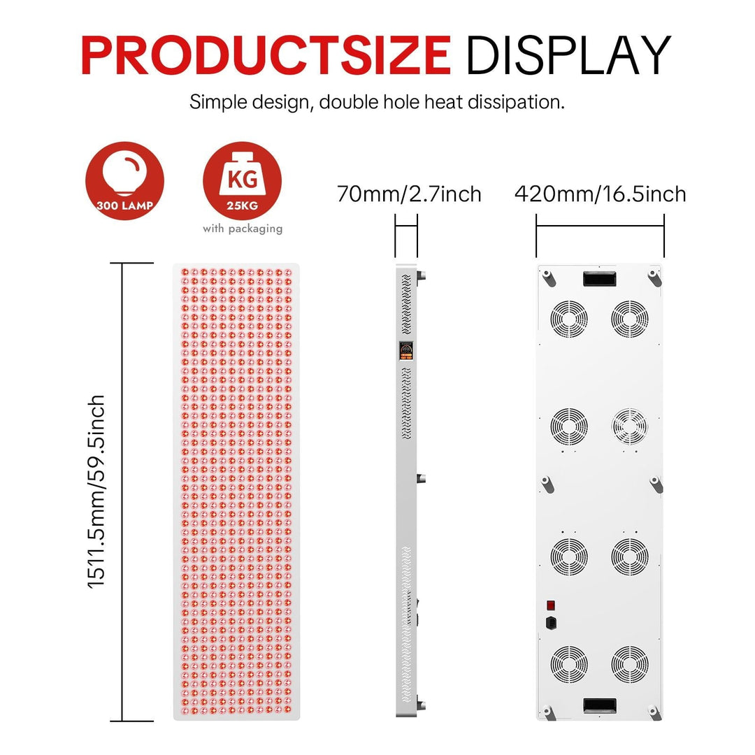 LPKP Full Pro 600 LED | Professional Half-Body Red Light Therapy Panel LPKP