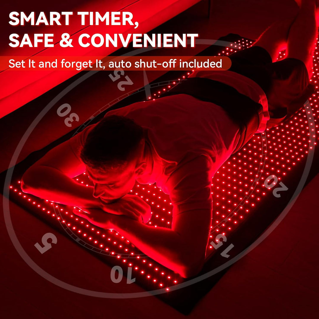 LPKP 76.8" x 33.4" Pro Red Light Therapy Mat (1370 LEDs, 660nm/850nm) – RLT Pad for Full Body Joint & Muscle Recovery LPKP