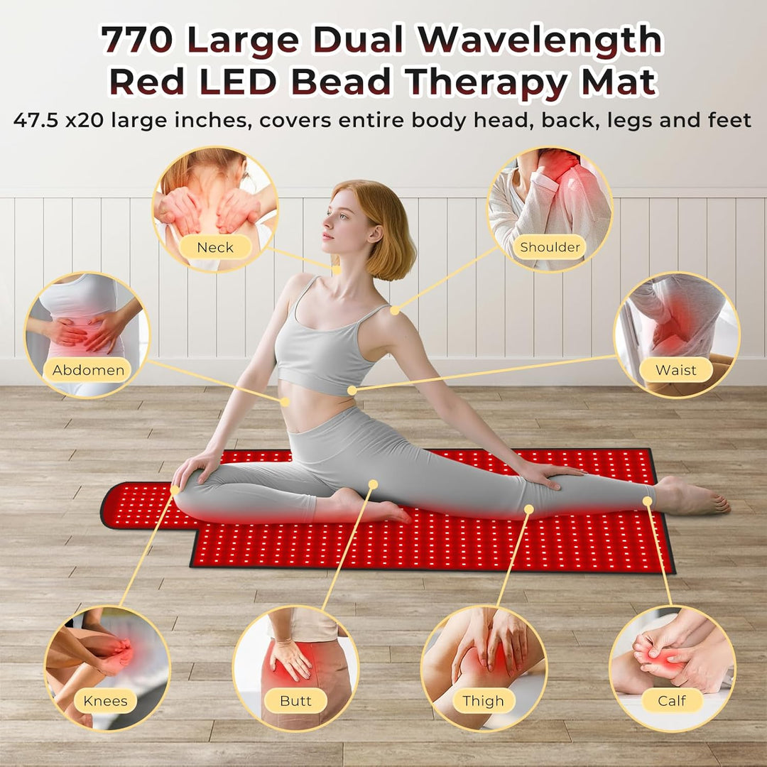LPKP 47.5" x 20" Full Body Red Light Therapy Blanket, 770 LEDs – Premium RLT Pad for Pain & Recovery LPKP